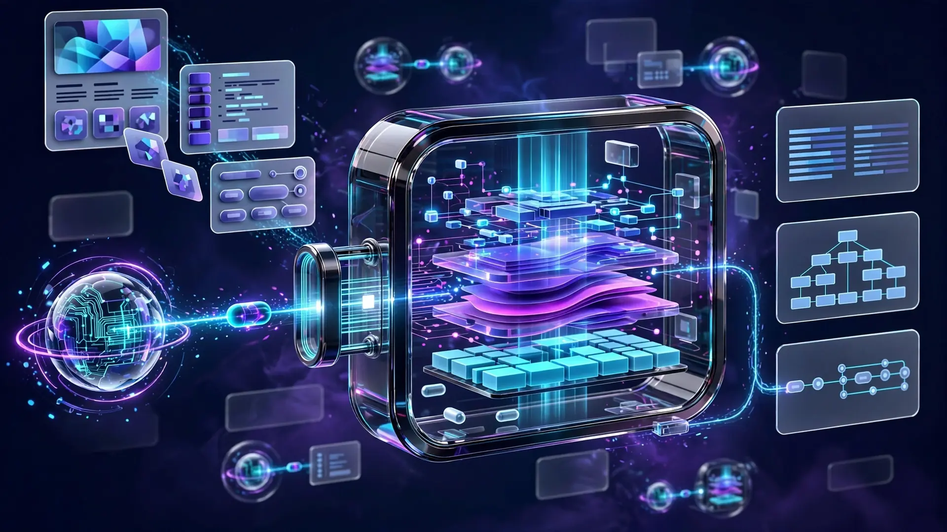 Futuristic browser processing web pages for several artificial intelligence agents