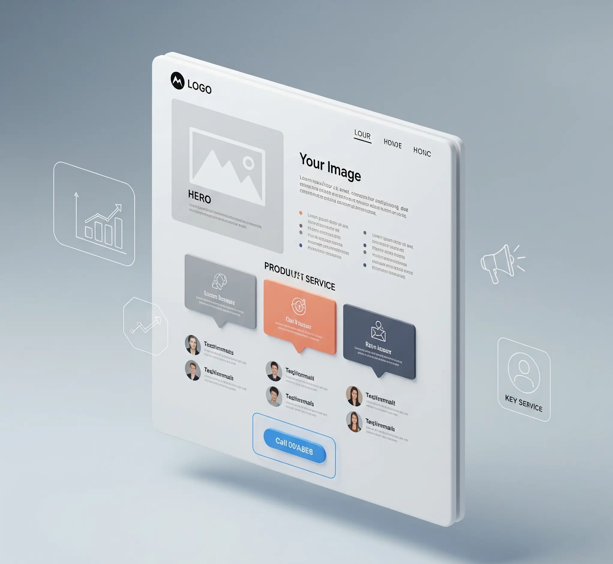 Ilustración conceptual de una landing page guiando a un usuario a una conversión